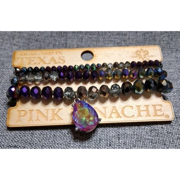 3 Pink Panache Aura Crystal Beads Faceted Carnival Glass Pharehaven Phancy NWT - Picture 2 of 4